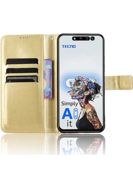 Tecno Spark 30 5g Kart Tutucu Cüzdan Manyetik Kapak Kapak Için Kılıf (Yurt Dışından)
