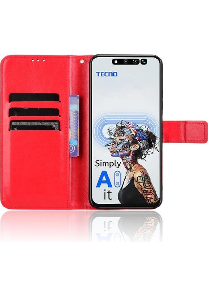 Tecno Pova 6 Neo 5g Kart Tutucu Kapak Kapak Cüzdan Manyetik Için Kılıf (Yurt Dışından)