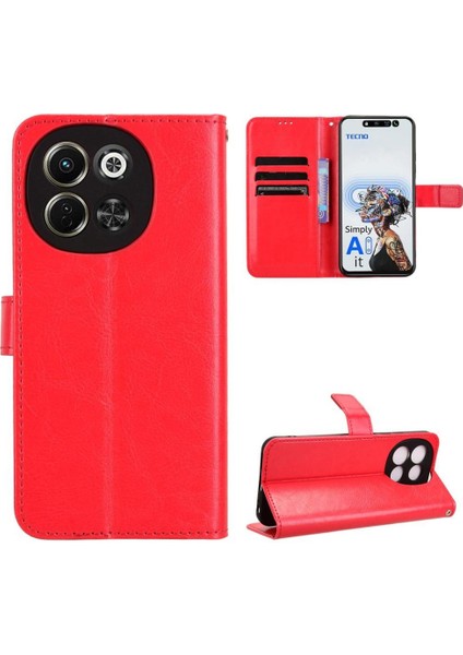 Tecno Spark 30 5g Kart Tutucu Cüzdan Manyetik Kapak Kapak Için Kılıf (Yurt Dışından)
