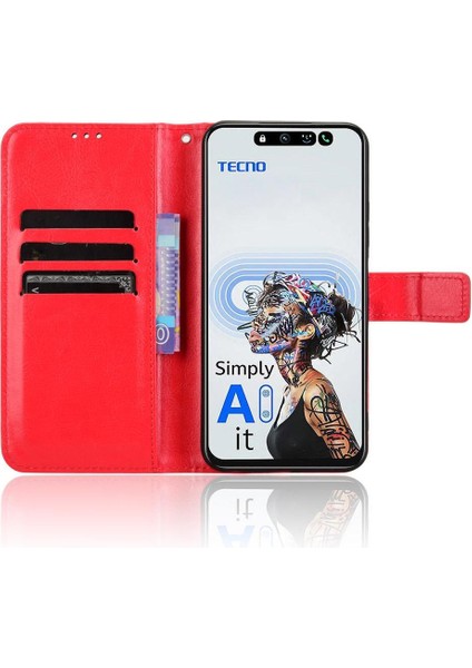 Tecno Spark 30 5g Kart Tutucu Cüzdan Manyetik Kapak Kapak Için Kılıf (Yurt Dışından)