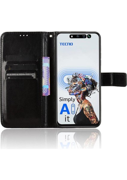 Tecno Spark 30 5g Kart Tutucu Cüzdan Manyetik Kapak Kapak Için Kılıf (Yurt Dışından)