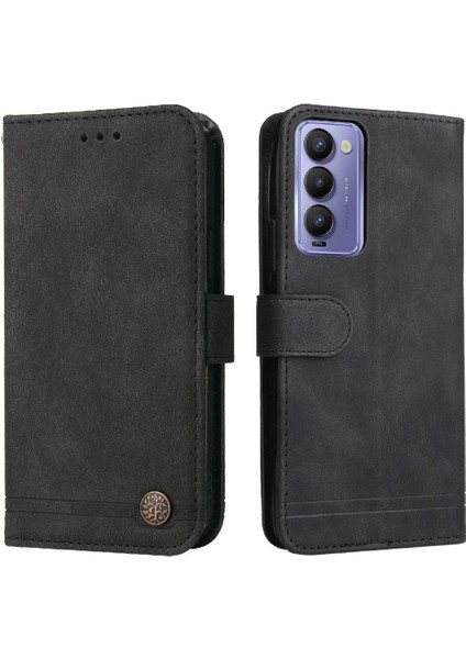 Tecno Camon 18 Deri Koruyucu Kapak Kart Yuvası Sahipleri Için Kılıf (Yurt Dışından)