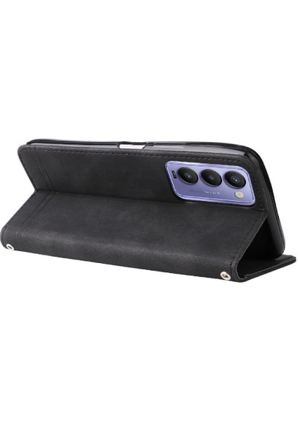 Tecno Camon 18 Deri Koruyucu Kapak Kart Yuvası Sahipleri Için Kılıf (Yurt Dışından)