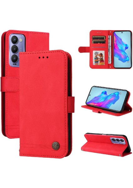 Tecno Camon 18 Deri Koruyucu Kapak Kart Yuvası Sahipleri Için Kılıf (Yurt Dışından)
