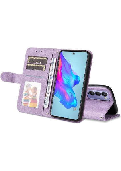 Tecno Camon 18 Deri Koruyucu Kapak Kart Yuvası Sahipleri Için Kılıf (Yurt Dışından)