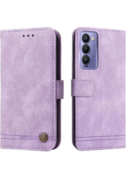 Tecno Camon 18 Deri Koruyucu Kapak Kart Yuvası Sahipleri Için Kılıf (Yurt Dışından)