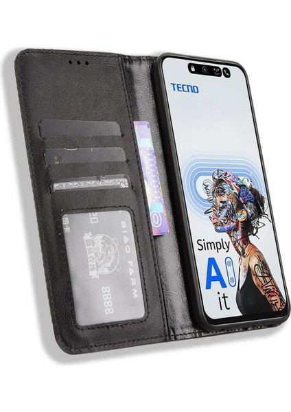 Tecno Pova 6 Neo 5g Manyetik Kapatma Cüzdan Pu Deri Için Kılıf (Yurt Dışından)