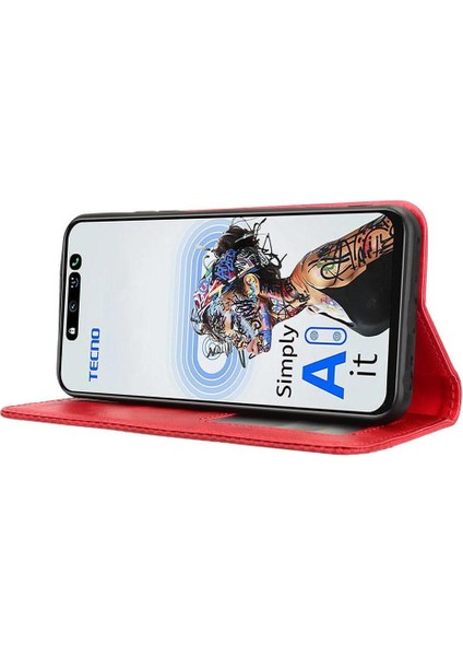 Tecno Spark 30 5g Cüzdan Pu Deri Manyetik Kapatma Için Kılıf (Yurt Dışından)