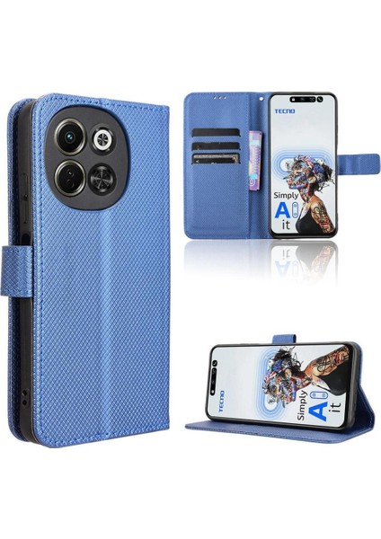 Tecno Pova 6 Neo 5g Kapak Manyetik Cüzdan Kart Tutucu Kickstand Için Kılıf (Yurt Dışından)