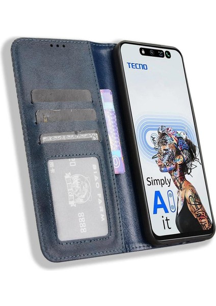 Tecno Pova 6 Neo 5g Manyetik Kapatma Cüzdan Pu Deri Için Kılıf (Yurt Dışından)