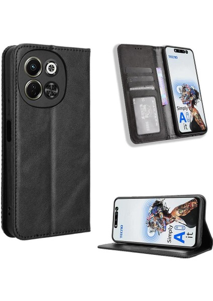 Tecno Spark 30 5g Cüzdan Pu Deri Manyetik Kapatma Için Kılıf (Yurt Dışından)