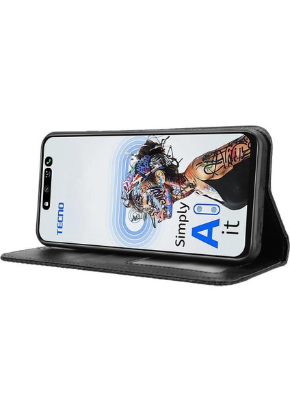 Tecno Spark 30 5g Cüzdan Pu Deri Manyetik Kapatma Için Kılıf (Yurt Dışından)