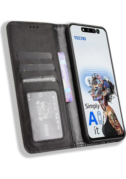 Tecno Spark 30 5g Cüzdan Pu Deri Manyetik Kapatma Için Kılıf (Yurt Dışından)