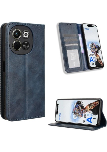 Tecno Spark 30 5g Cüzdan Pu Deri Manyetik Kapatma Için Kılıf (Yurt Dışından)