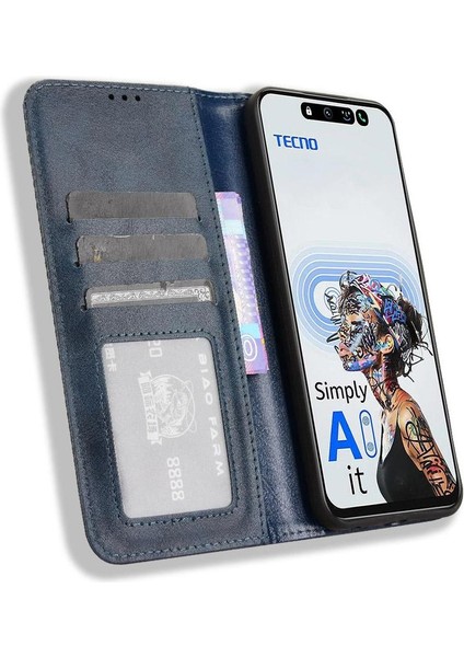 Tecno Spark 30 5g Cüzdan Pu Deri Manyetik Kapatma Için Kılıf (Yurt Dışından)