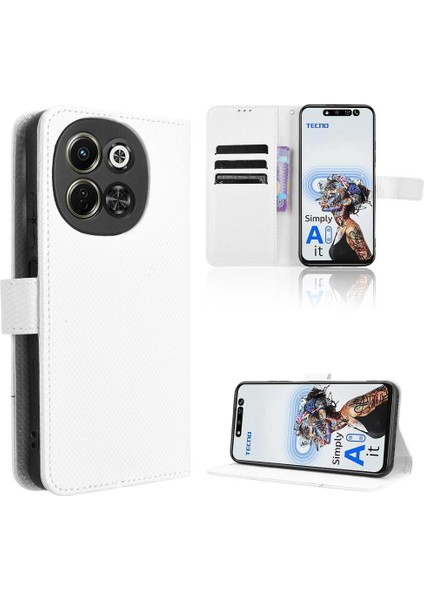 Tecno Pova 6 Neo 5g Kapak Manyetik Cüzdan Kart Tutucu Kickstand Için Kılıf (Yurt Dışından)