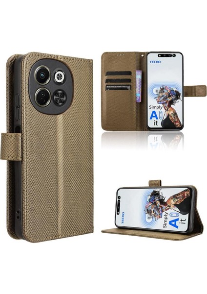 Tecno Pova 6 Neo 5g Kapak Manyetik Cüzdan Kart Tutucu Kickstand Için Kılıf (Yurt Dışından)