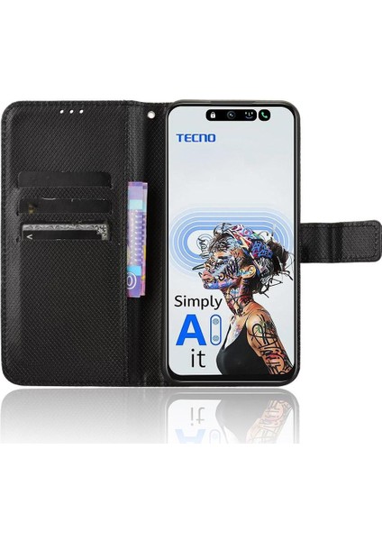 Tecno Pova 6 Neo 5g Kapak Manyetik Cüzdan Kart Tutucu Kickstand Için Kılıf (Yurt Dışından)