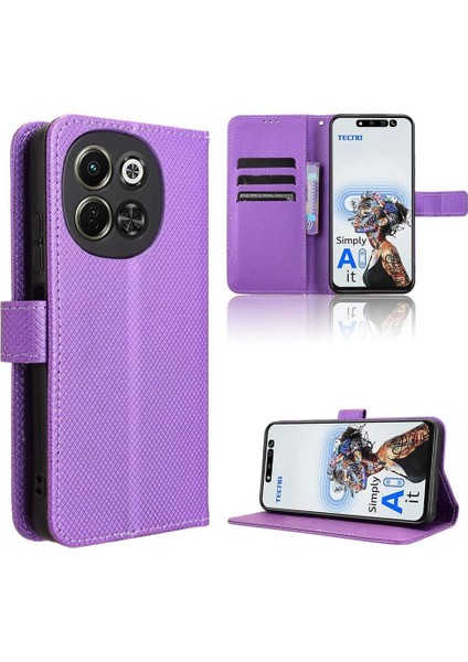 Tecno Pova 6 Neo 5g Kapak Manyetik Cüzdan Kart Tutucu Kickstand Için Kılıf (Yurt Dışından)