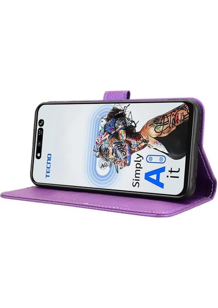 Tecno Pova 6 Neo 5g Kapak Manyetik Cüzdan Kart Tutucu Kickstand Için Kılıf (Yurt Dışından)