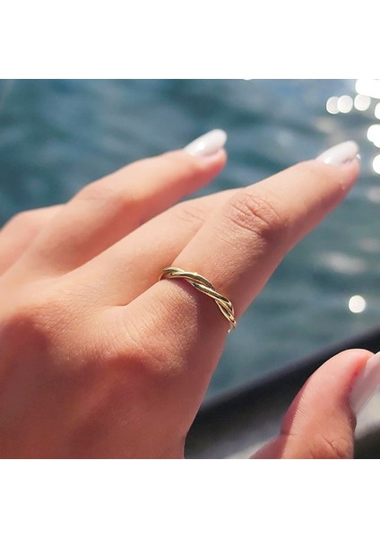 Burma Tel Modern Taşsız Alyans Yüzük-925 Ayar Kadın Alyans-Burma Telli Eklem 925 Ayar Gümüş Yüzük