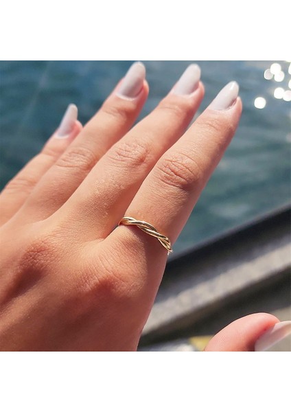 Burma Tel Modern Taşsız Alyans Yüzük-925 Ayar Kadın Alyans-Burma Telli Eklem 925 Ayar Gümüş Yüzük