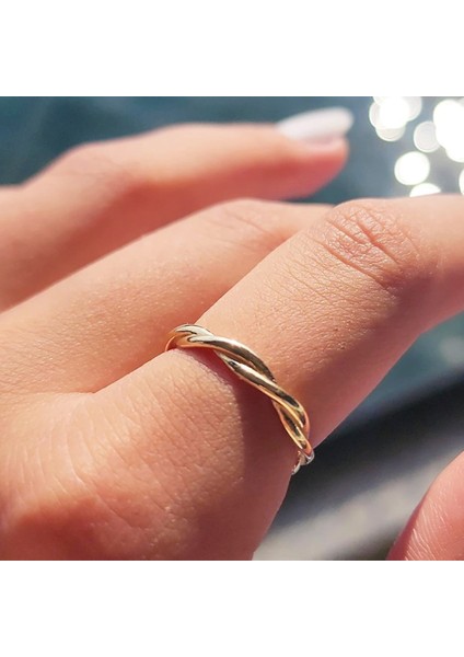 Burma Tel Modern Taşsız Alyans Yüzük-925 Ayar Kadın Alyans-Burma Telli Eklem 925 Ayar Gümüş Yüzük