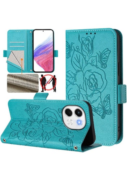 Kredi Kartı Yuvası Manyetik Cüzdan ile Tecno Spark 30 5g Pu Deri Için Kılıf (Yurt Dışından)