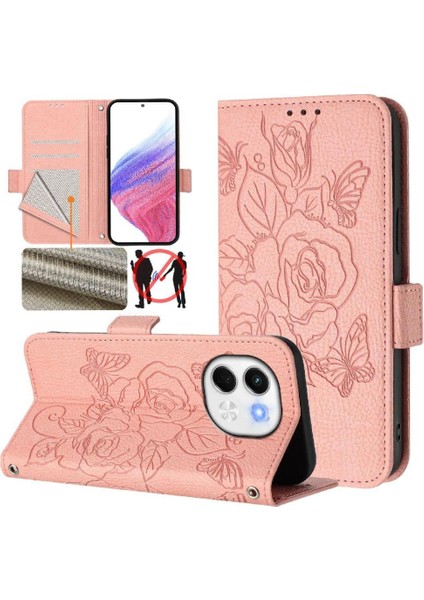 Kredi Kartı Yuvası Manyetik Cüzdan ile Tecno Spark 30 5g Pu Deri Için Kılıf (Yurt Dışından)