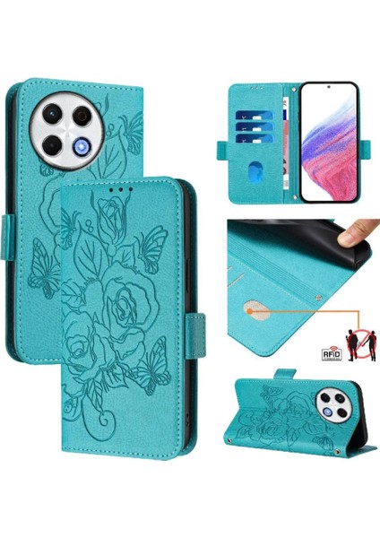 Kredi Kartı Yuvası Manyetik Cüzdan Pu ile Tecno Spark 30 Pro 4g Için Kılıf (Yurt Dışından)