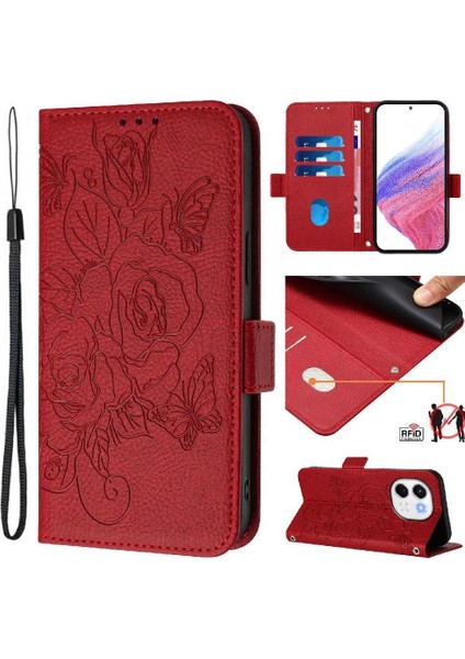 Kredi Kartı Yuvası Manyetik Cüzdan ile Tecno Spark 30 5g Pu Deri Için Kılıf (Yurt Dışından)