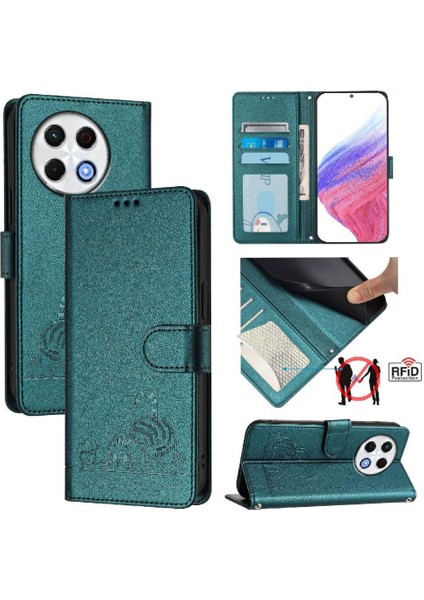 Tecno Spark 30 Pro 4g Kart Yuvası Tutucu Kickstand Cüzdan Flip Kedi Için Kılıf (Yurt Dışından)