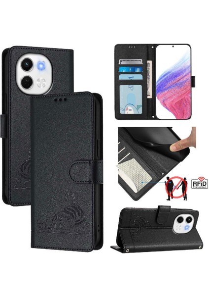 Tecno Pova 6 Neo 5g Kart Yuvası Tutucu Kickstand Kedi Rfıd Cüzdan Için Kılıf (Yurt Dışından)
