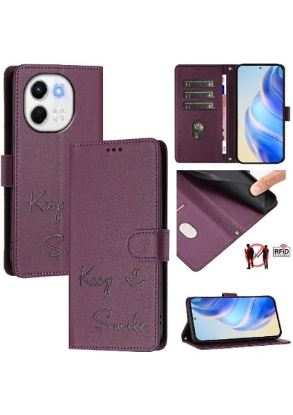 Tecno Pova 6 Neo 5g Flıp Kapak Rfıd Engelleme Pu Deri Kartı Için Kılıf (Yurt Dışından)