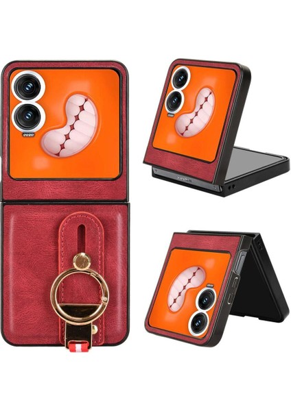 Şişe Açacağı Premium Pu Deri Bilek ile Infinix Zero Flip Için Kılıf (Yurt Dışından)