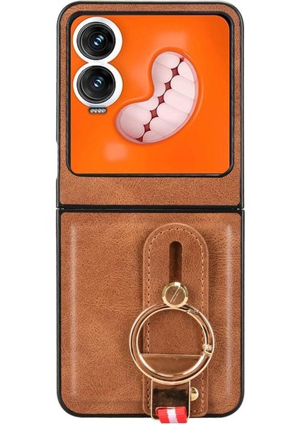 Şişe Açacağı Premium Pu Deri Bilek ile Infinix Zero Flip Için Kılıf (Yurt Dışından)