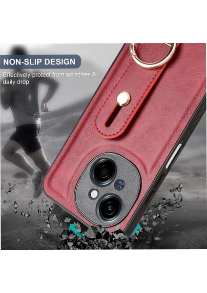 Tecno Pop 9 4g Toka Yüzük Için Kılıf Kickstand Bilek Kayışı Uyumluluk Pu (Yurt Dışından) fırsatları