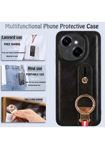Şişe Açacağı Bilek ile Tecno Spark Go 1 Toka Yüzük Kickstand Için Kılıf (Yurt Dışından)