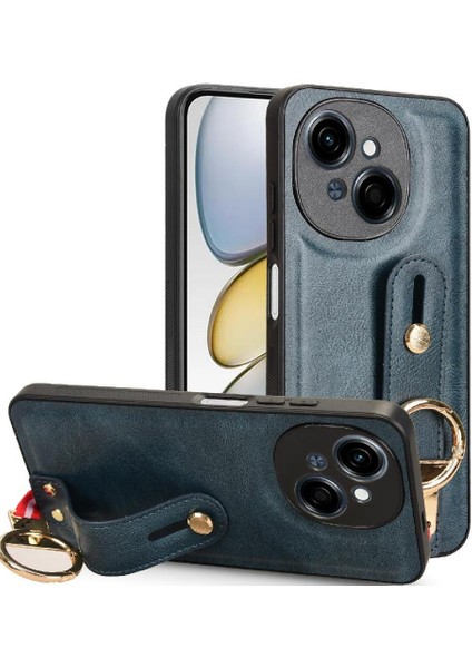 Tecno Pop 9 4g Toka Yüzük Için Kılıf Kickstand Bilek Kayışı Uyumluluk Pu (Yurt Dışından)