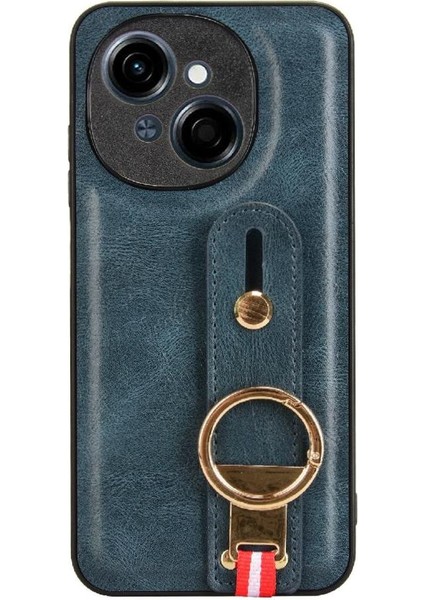 Tecno Pop 9 4g Toka Yüzük Için Kılıf Kickstand Bilek Kayışı Uyumluluk Pu (Yurt Dışından) modelleri