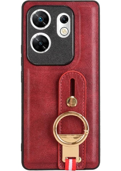 Infinix Zero 30 4g Toka Yüzük Kickstand Bilek Kayışı Premium Pu Için Kılıf (Yurt Dışından)