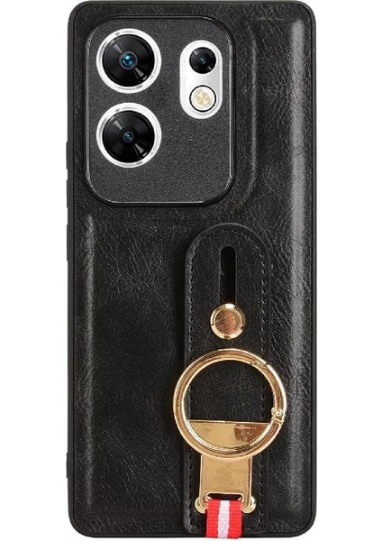 Infinix Zero 30 4g Toka Yüzük Kickstand Bilek Kayışı Premium Pu Için Kılıf (Yurt Dışından)