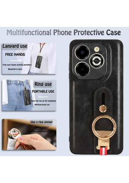 Şişe Açacağı Pu ile Infinix Smart 8 Plus Toka Yüzük Kickstand Için Kılıf (Yurt Dışından) modelleri