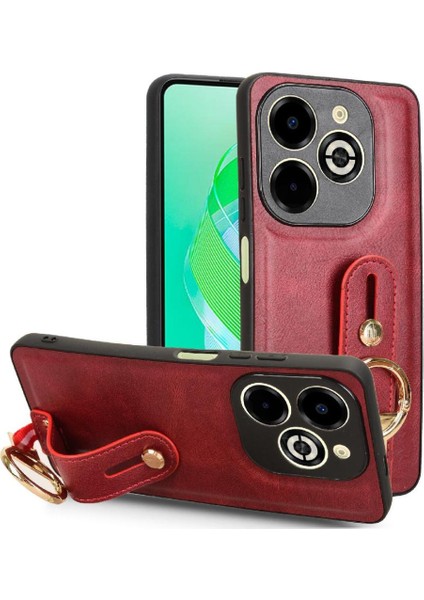 Şişe Açacağı Pu ile Infinix Smart 8 Plus Toka Yüzük Kickstand Için Kılıf (Yurt Dışından)