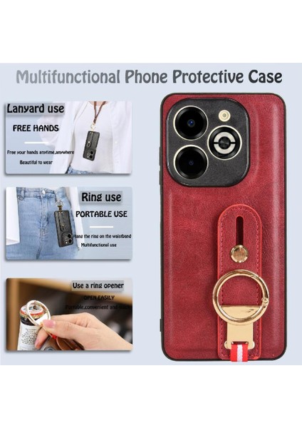 Şişe Açacağı Pu ile Infinix Smart 8 Plus Toka Yüzük Kickstand Için Kılıf (Yurt Dışından) fırsatları
