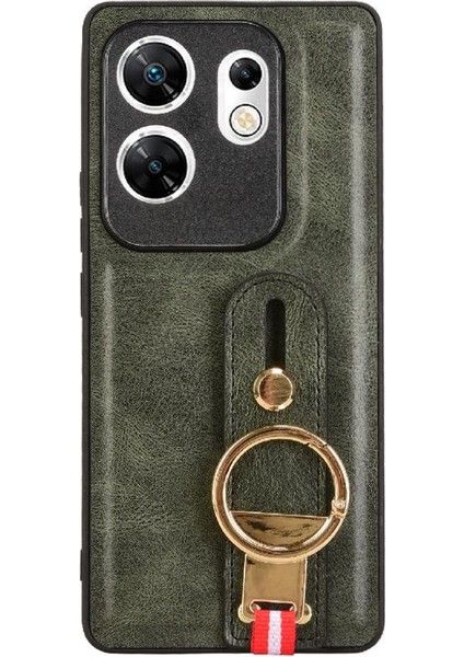 Infinix Zero 30 4g Toka Yüzük Kickstand Bilek Kayışı Premium Pu Için Kılıf (Yurt Dışından)