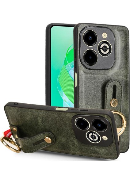 Şişe Açacağı Pu ile Infinix Smart 8 Plus Toka Yüzük Kickstand Için Kılıf (Yurt Dışından)