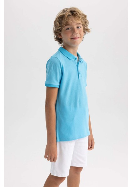 Erkek Çocuk Pike Kısa Kollu Basic Düz Polo Tişört fırsatları