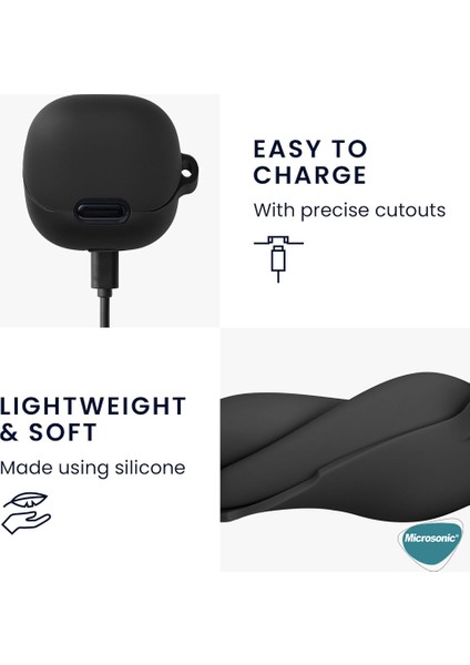 Anker Soundcore Liberty 4 Pro Kılıf Askılı Mat Silikon Beyaz