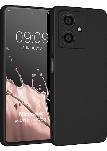 Matte Silicone Oppo A3 Kılıf Siyah
